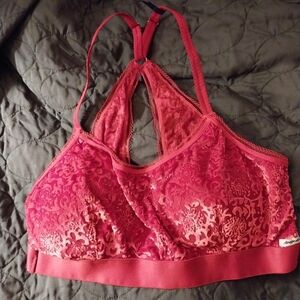 Aero Brand Red Lace Bralette with Racerback Design and Wide Elastic Band